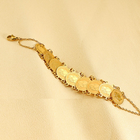 PULSERA/BRAZALETE MONEDA DE ORO