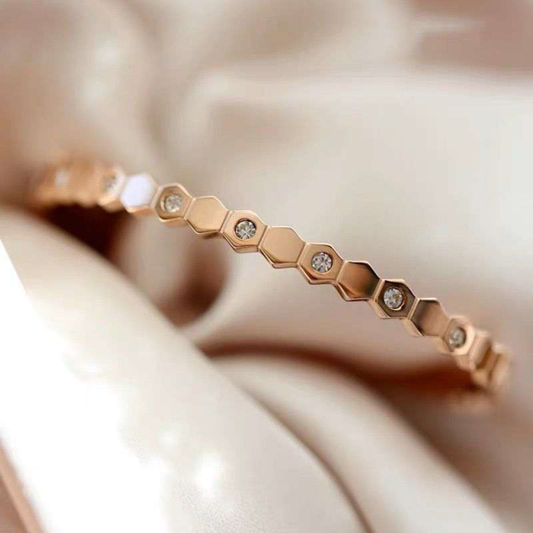 PULSERA/BRAZALETE HEXÁGONO ORO ROSA
