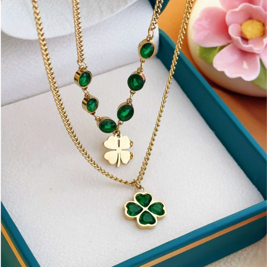 COLLAR TRÉBOL VERDE